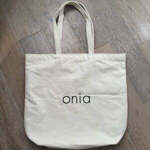 Onia Cream Canvas Tote Bag